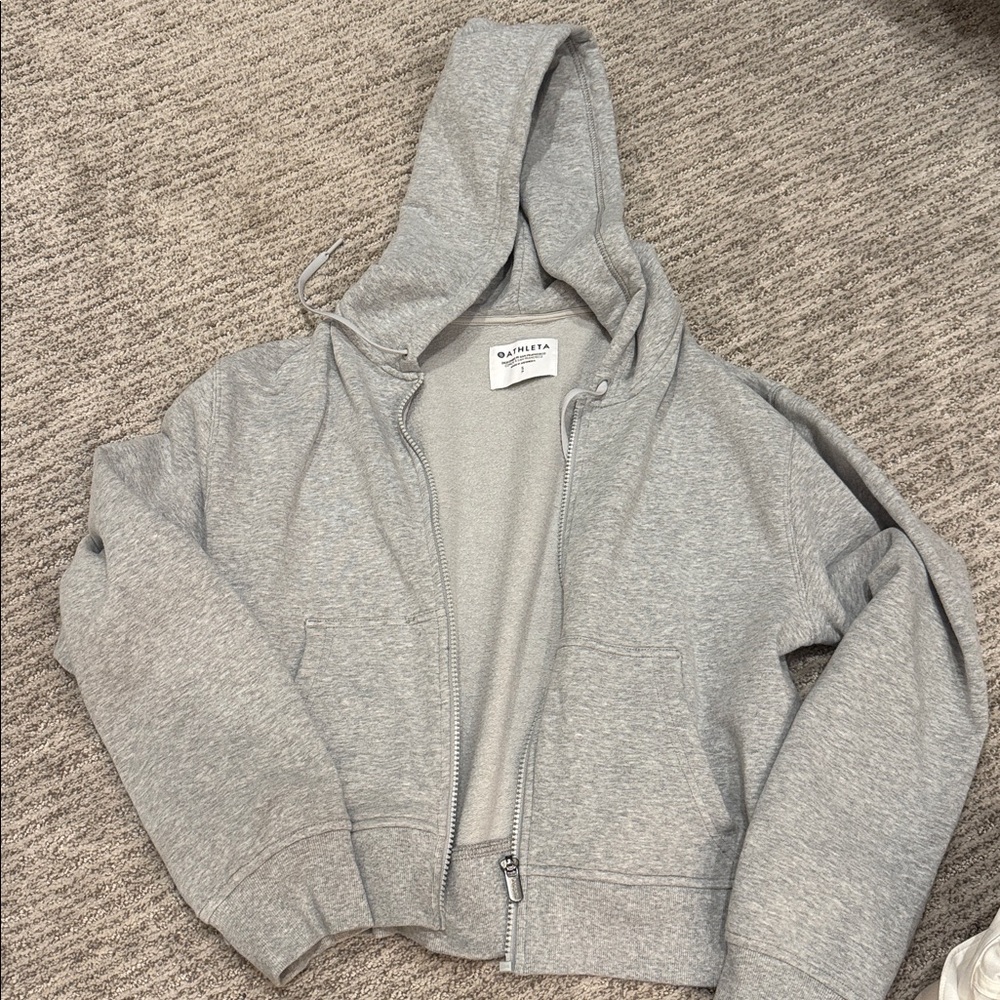 Athleta Gray Hoodie Sweatshirt